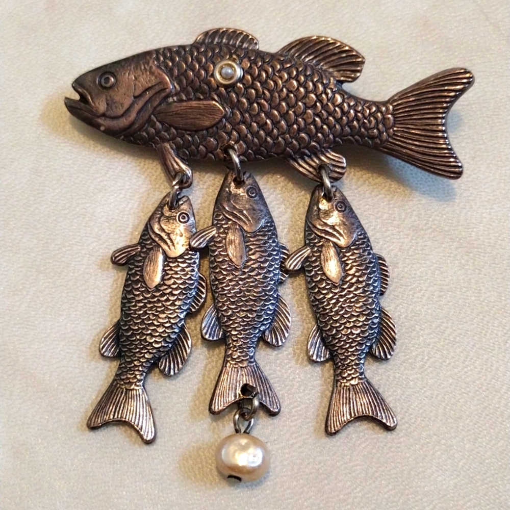 Mary Demarco fish brooch.